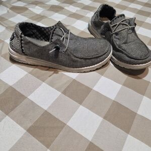 Hey Dude Wendy Chambray Woven Onyx Women's Shoes Size 10